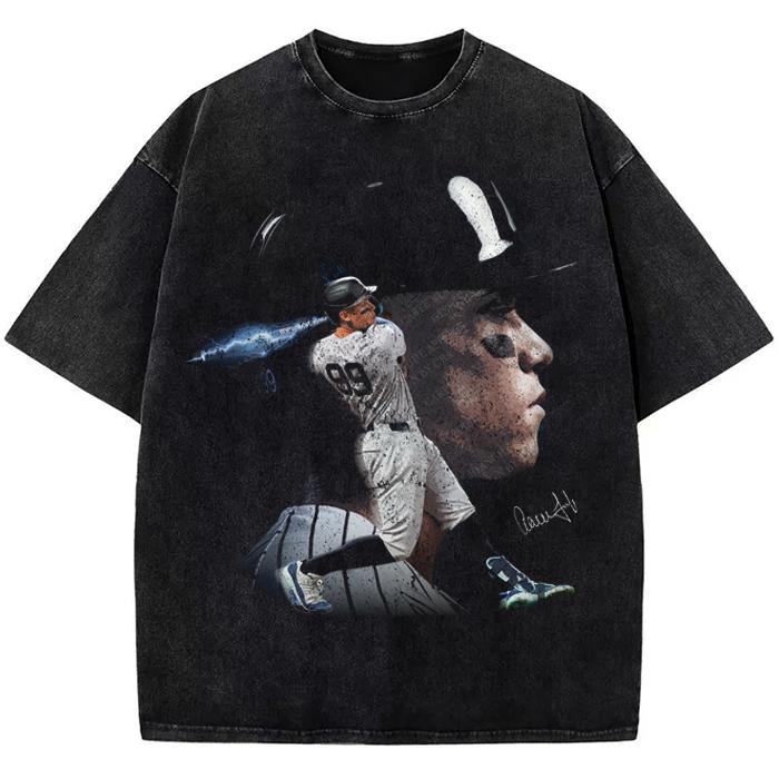 Aaron Judge New York Custom Comic Style Baseball Custom Graphic T-Shirt Crewneck Cotton Menswear Top