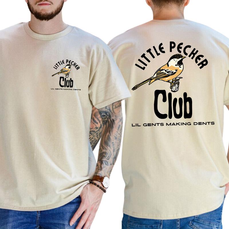 Casual, 2-Side Little Pecker Club T-shirt, Full Color, For Men ,Gift For men, Casual