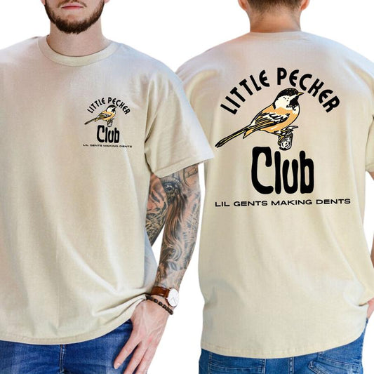 Casual, 2-Side Little Pecker Club T-shirt, Full Color, For Men ,Gift For men, Casual