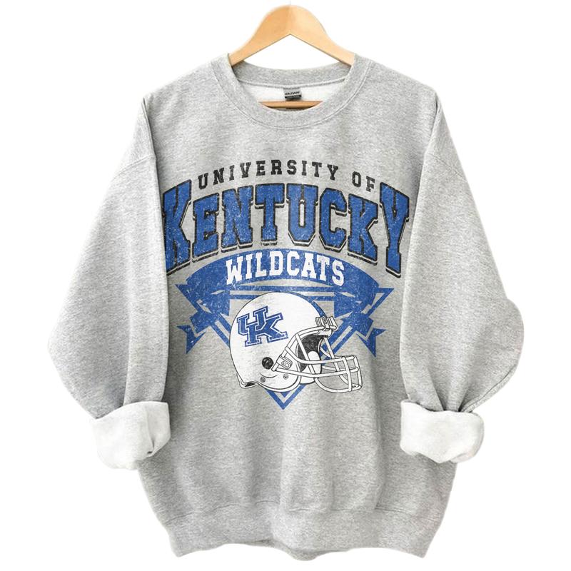 Kentucky Wildcats Vintage NCAA Sweatshirt, Unisex Wildcats Football Shirt, Classic Sport Hoodie for Fans, Cotton Casual T-Shirt, Clothing