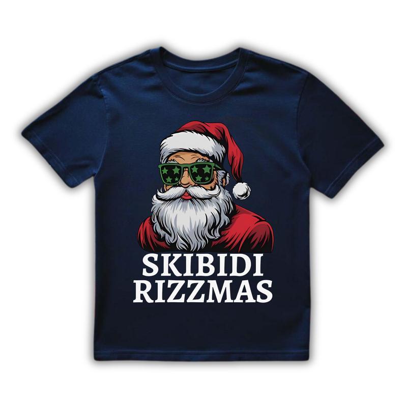 Skibidi Rizzmas Christmas Rizz Santa Claus Charisma Kid Cool Unisex Softstyle Shirt, Holiday Tee, Funny Xmas Sweatshirt