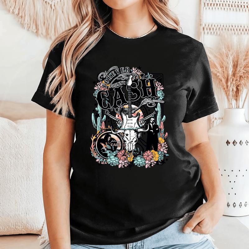 Forever Johnny Cash Shirt, Oversized Tshirt, Country Legend Tee, King Of Country Shirts, Country Western Graphic T-Shirt
