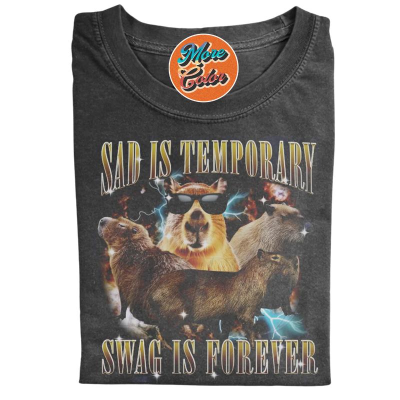 Sad Is Temporary Swag is Forever T-shirt, Sweatshirt, Cotton Unisex Shirt, Crew Neck, Size S- 4xl, Menswear Top, Womenswear Top Underwear Streetwear