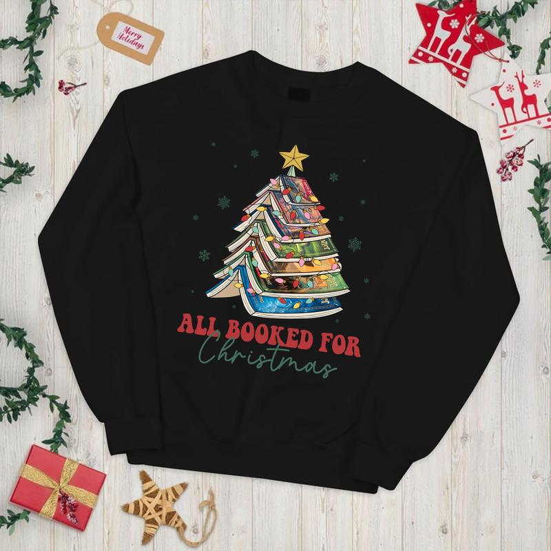 HP All Booked For Chritmas Unisex Sweatshirt, Hogwarts Unisex T-Shirt, Harry Hoodie Check Cotton Fit