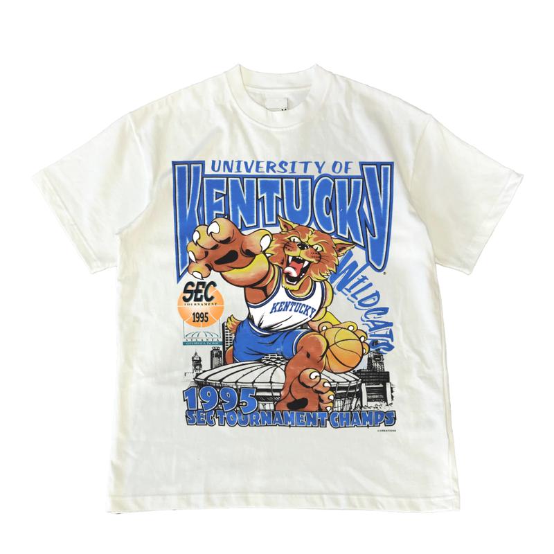 Vintage SEC 1995 Basketball Kentucky Wildcat T-Shirt Top Unisex Cotton Menswear Retro Sport football fan Tshirt Streetwear