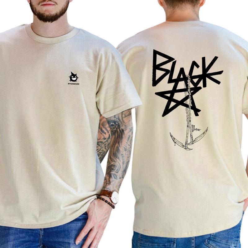 Men's Blackstar X Chain Scythe - Soul Eater 2 Sided T-Shirt, Gift For Men, Casual Menswear, Classic Cotton Top, Soft Fabric Shortsleeve Shirt