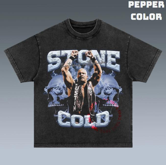 VINTAGE TEE  STONE COLD, Double Sided Prints Vintage T-Shirt, Wrestler Shirt, WWE Shirt, Graphic Tee Shirt, Unisex T-Shirt, Gift For Him, Crewneck Sho