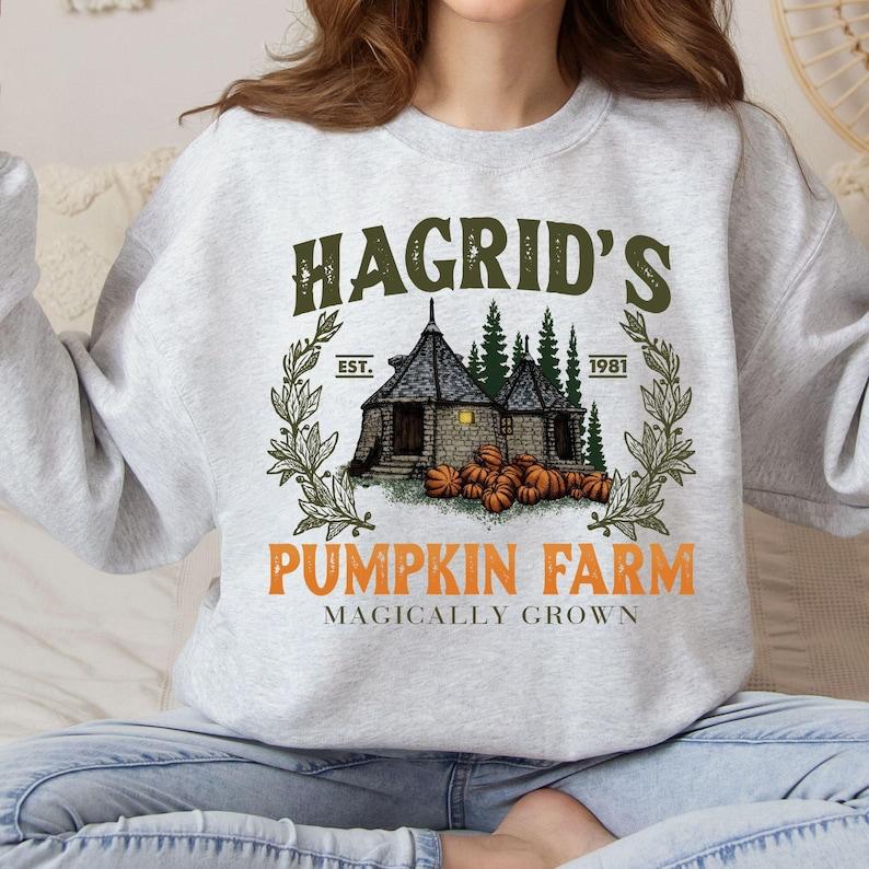 Hagrids Pumpkin Farm Halloween Sweatshirt T-Shirt Hoodie, HP Fan Gift for Potterhead, Pumpkin Patch Shirt, Halloween Weasley Sweater, Pumpkin Farm Swe