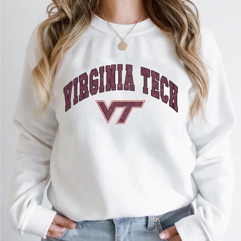 Virginia Tech Hokies Vintage Football NCAA Trendy Sweatshirt, Virginia Tech Unisex Football NCAA Shirt, Gift For Men, Gift For Girls, Crewneck, Cotton