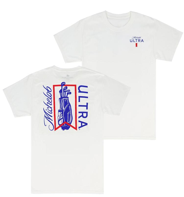 Michelob Ultra Golf Bag T-shirt-2 Side - Size Range For Everyone - Gender-neutral Appeal - Pick Your Shade - Every Style Imaginable - Modern Fit