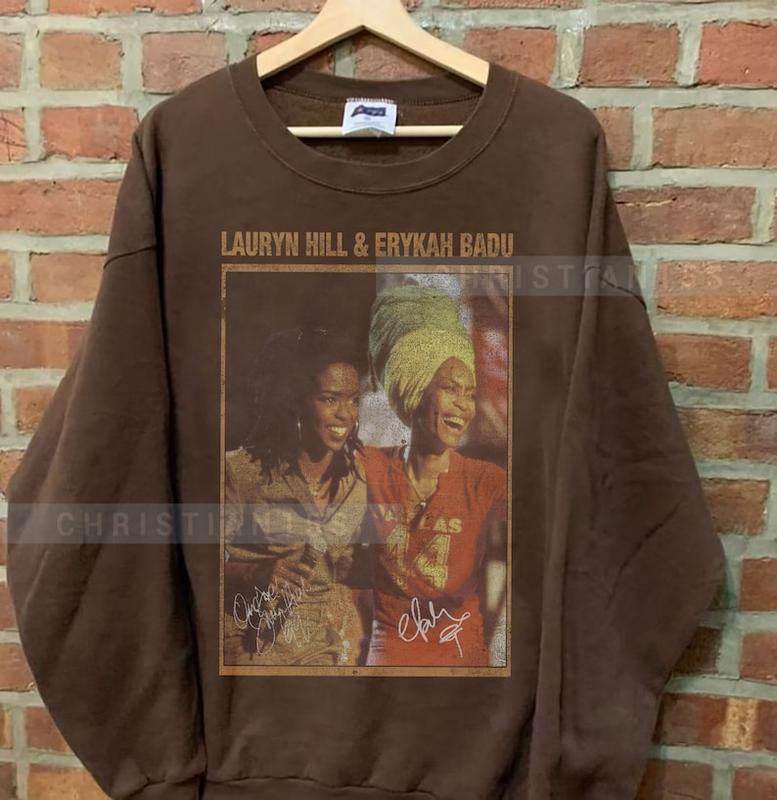 Lauryn hill and Erykah Badu Shirt, Erykah Badu Fan Gift Unisex T-Shirt, Hoodie, Sweatshirt for Men Women Cotton Crewneck