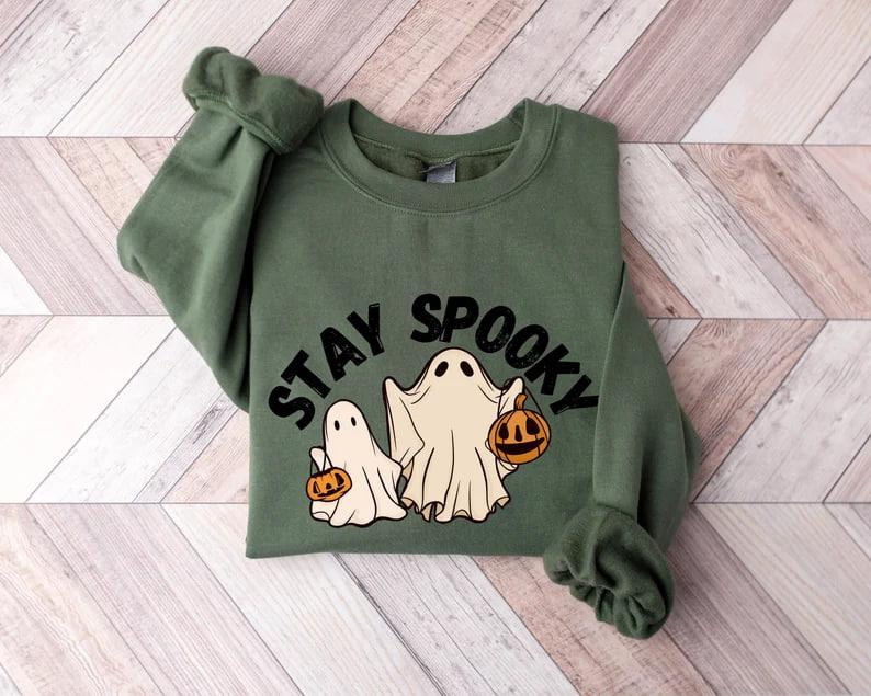 Stay Spooky Sweatshirt, Halloween Sweatshirt, Halloween Gift Hoodie, Womens Halloween Sweatshirt, Spooky Season Shirt, Ghost Halloween