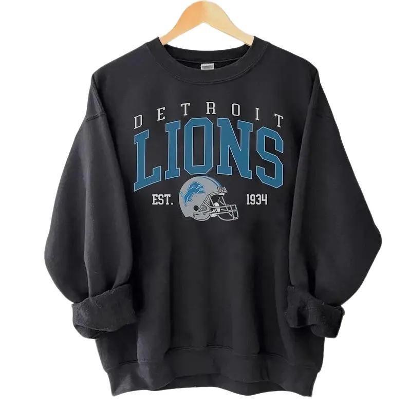 Detroit Football Sweatshirt, Detroit Football Fan Sweatshirt, Game Day Sweatshirt, Football Crewneck, Gift For Fan Fabric Loose Clothing Unisex
