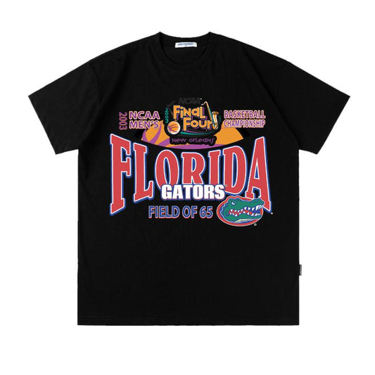 Ncaa Final Four 2003 Men Basketball Florida Graphic T-Shirt Cotton Short-sleeve Retro Streetwear Tshirt Casual Baseball Round Neck Crewneck