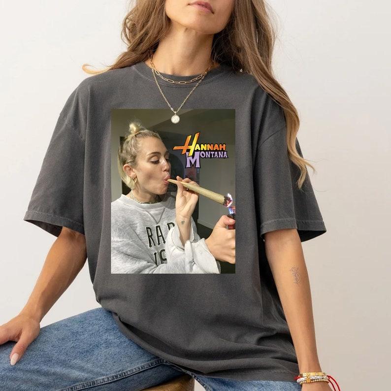 Mileyy C.yruss - Hannah Montana Funny Smoking Unisex T-Shirt, Funny Smoking T-Shir Cotton Fit