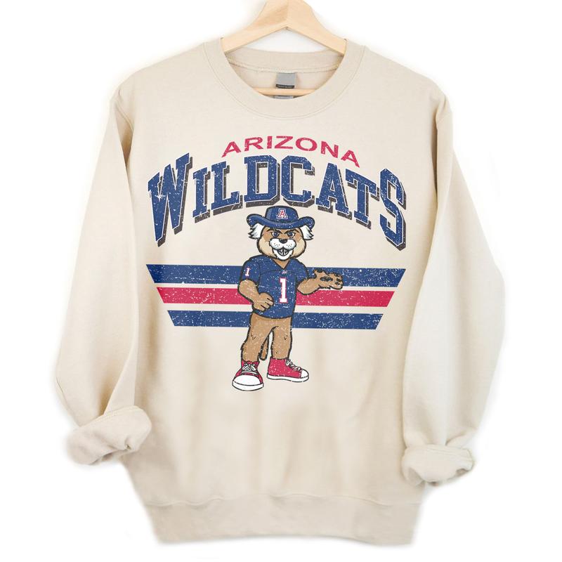 Arizona Wildcats Vintage NCAA Sweatshirt, Unisex Arizona Football Shirt, Classic Wildcats Sport Hoodie, Football Fans Gift, Cotton Sweatshirt, T-Shirt