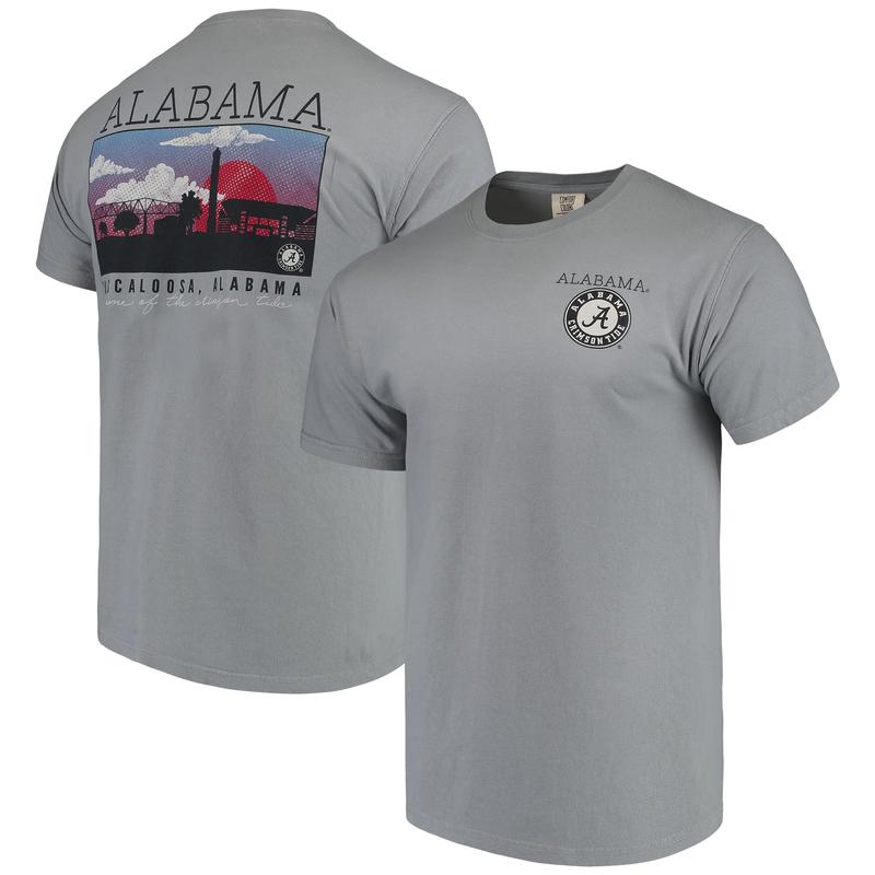 Alabama Crimson Tide Gray Comfort Colors Campus Scenery T-Shirt