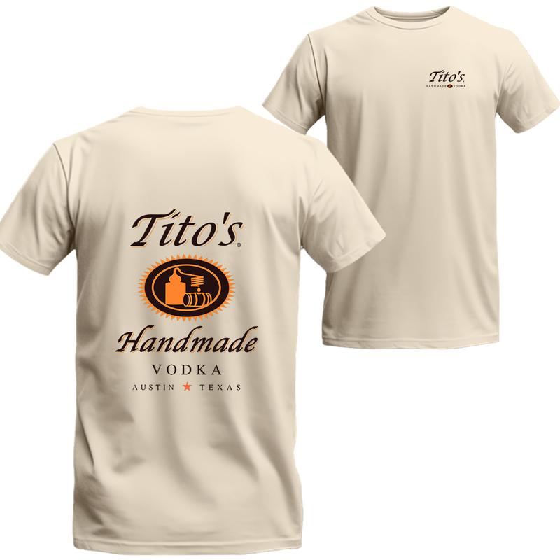 Tito's Handmade Vodka 2 sides T-shirt, Tito's Crewneck, Beer Shirt, Menswear Top, Streetwear, Drinking Shirt