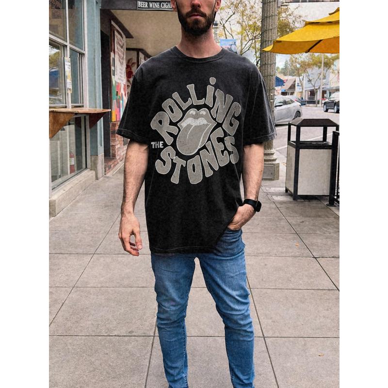 Rolling Stones Shirt UNISEX Rock n Roll Vintage Band Tour Mick Jagger Music Concert Shirt T Shirt Festival Clothes, Rolling Stone Tongue, Rock Band Sw