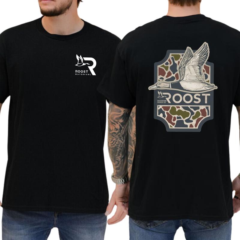 Roost Waterfowl Duck Hunting T-Shirt, Gift For Men, Hunting Life, Casual Menswear, Classic Cotton Top, Soft Fabric Shortsleeve Shirt