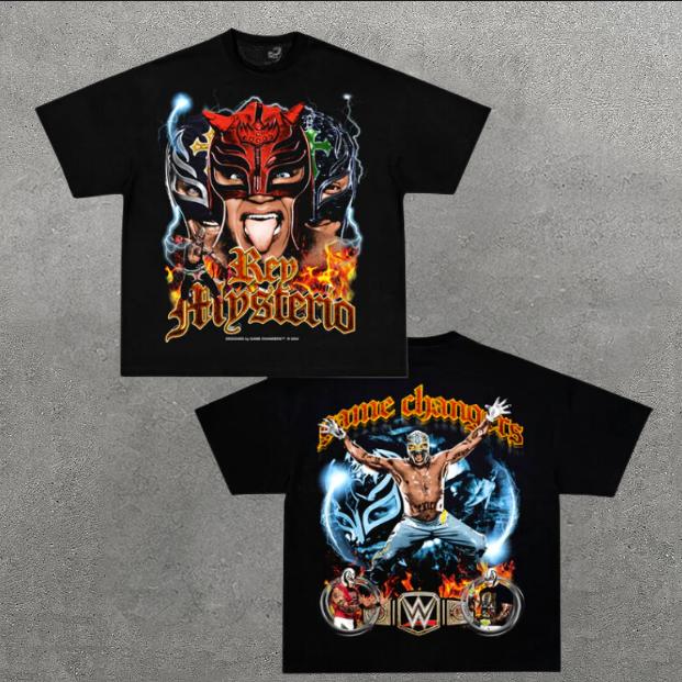 VINTAGE TEE  REY MYSTERIO, Double Sided Prints Vintage T-Shirt, Wrestler Shirt, WWE Shirt, Y2k Shirt, Vintage Graphic Tee, Unisex T-Shirt, Gift For Hi