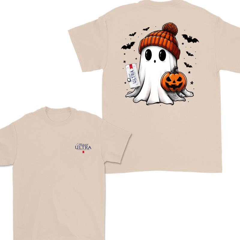 Michelob Ultra Ghost Cute Halloween 2 Sided T-Shirt, Michelob Ultra Halloween Shirt For Men And Women, Halloween Cute Ghost Trendy Shirt