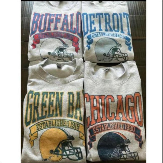 Vintage Football All team Sweatshirt Color Sport Grey, Vintage Football Shirt, Gift for Football Fan