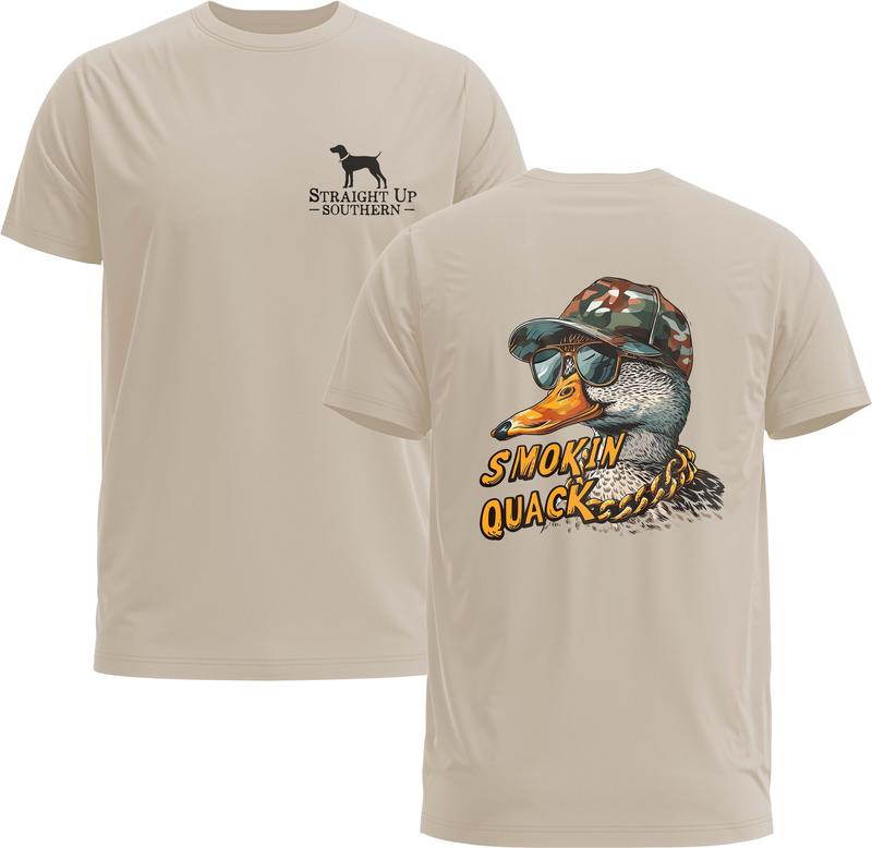 Smokin Quack Laid-Back Duck Unisex Tee - Straight Up Southern Printed TShirt Gift - Gildan 5000 Graphic Shirt, Heavy Cotton, Full Sizing & Colors