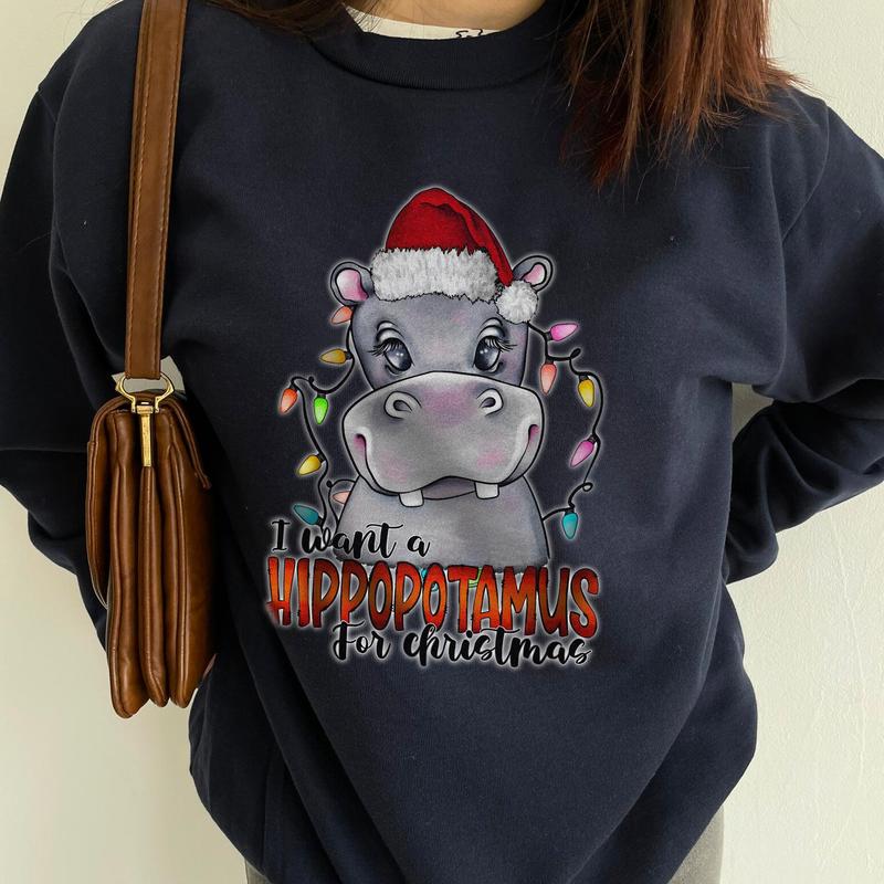 I Want a Hippopotamus for Christmas Sweatshirt Unisex - Shades for Everyone - Fit for All Sizes - Universal Style Options - Statement Pieces - Variety