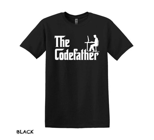 Coding Shirt, The Codefather Programmers T-shirt, Graphic for Software Engineers, Unique Unisex Tee, Engaging Coder Fashion Gift