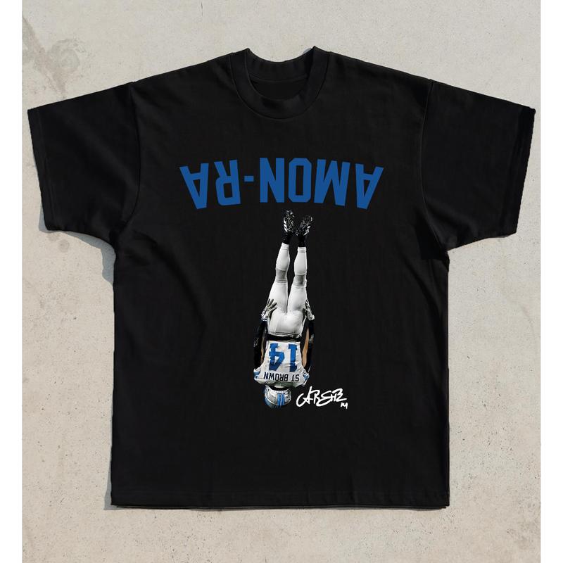 Amon-Ra St.Brown Headstand Football Team T-shirt University Menswear Top Streetwear Shortsleeve Sport Basketball Football