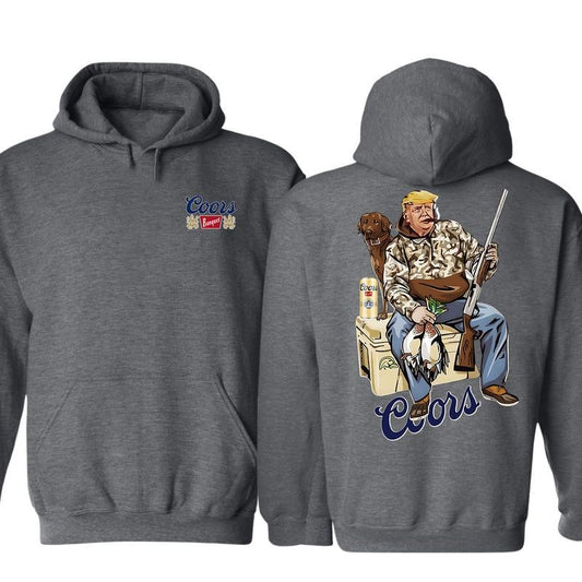 Hunter Trump With Coors Banquet Beer Double Sided Hoodie, Crewneck Sweatshirt And T-shirt, For Men And Women