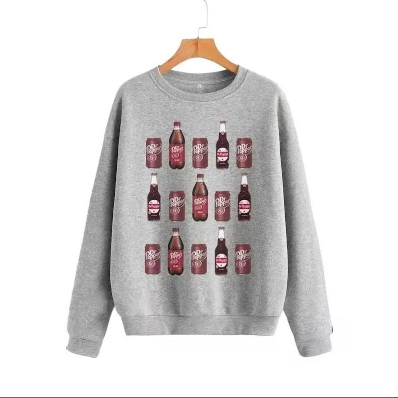 Vintage Dr Pepper Can Sweatshirt - Retro Soda Can Crewneck Sweatshirt Cotton Casual