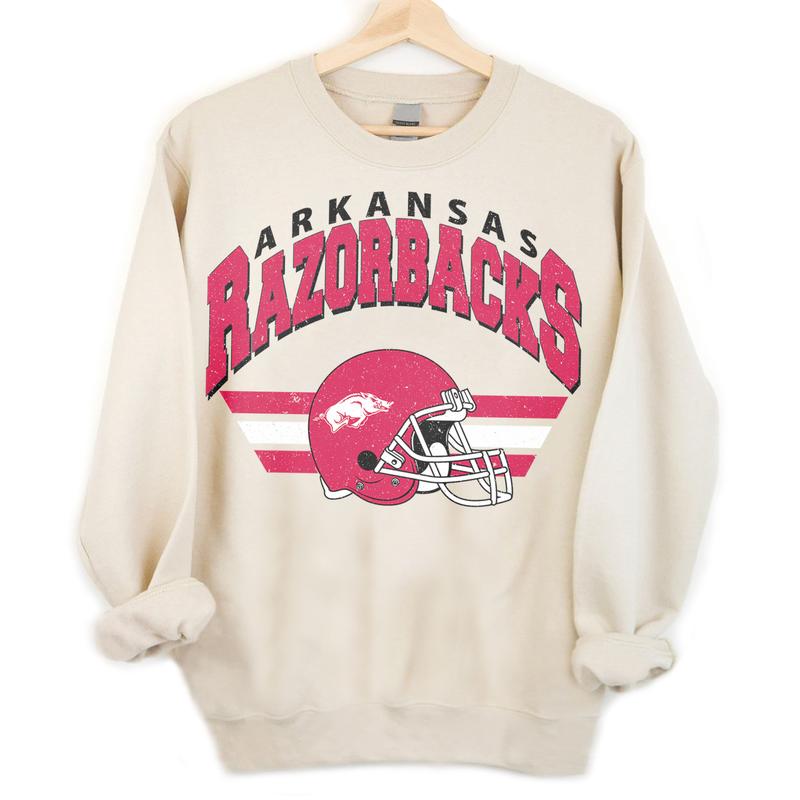 24. Arkansas Razorbacks Vintage NCAA Sweatshirt, University of Arkansas Sports Fan Apparel, Classic Pullover Gear