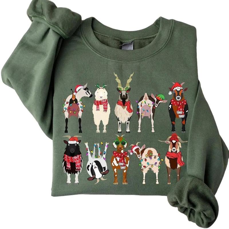 Goat Christmas Crewneck Sweatshirt, Hoodie, T-shirt