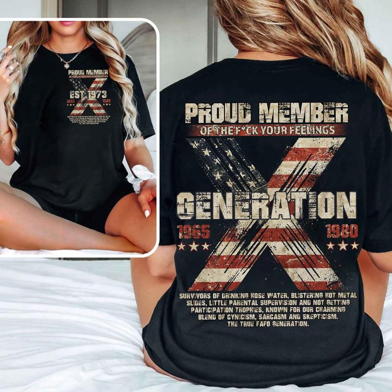 Vintage Est.1973 Custom Year GenX T-shirt, GenX FAFO 2 Side Shirt, Vintage GenX 1965-1980 Shirt Fashion Cotton, For Men, For Women