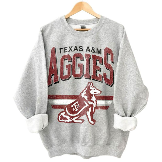 Texas A&M Aggies Vintage NCAA Sweatshirt, University Football Shirt, Classic Gift for Fans, Cotton, T-Shirt, Hoodie, Unisex Sport Style Collection