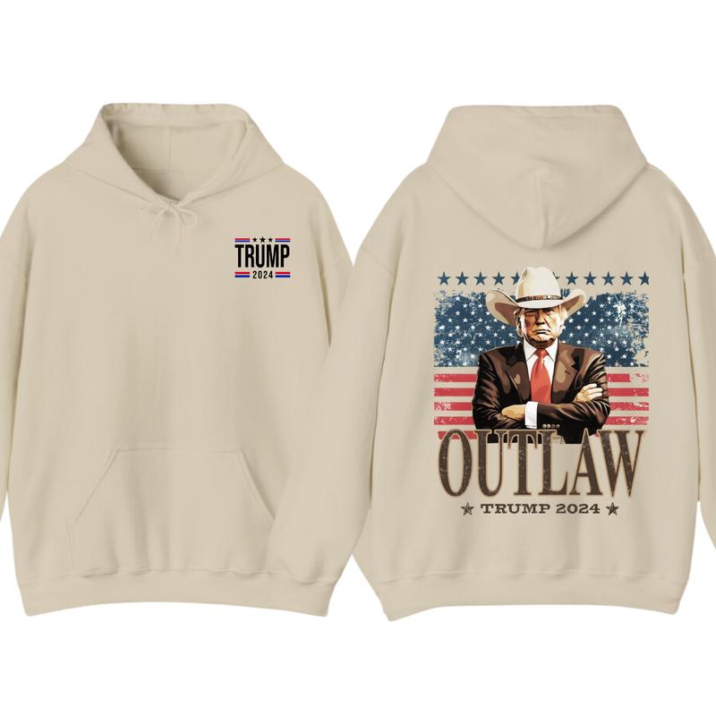 Outlaw For Presiident Trummp Cowboy 2024 Hoodie Shirt, Western Trummp Cowboy Shirt, Gifts for Men and Women, Full Size