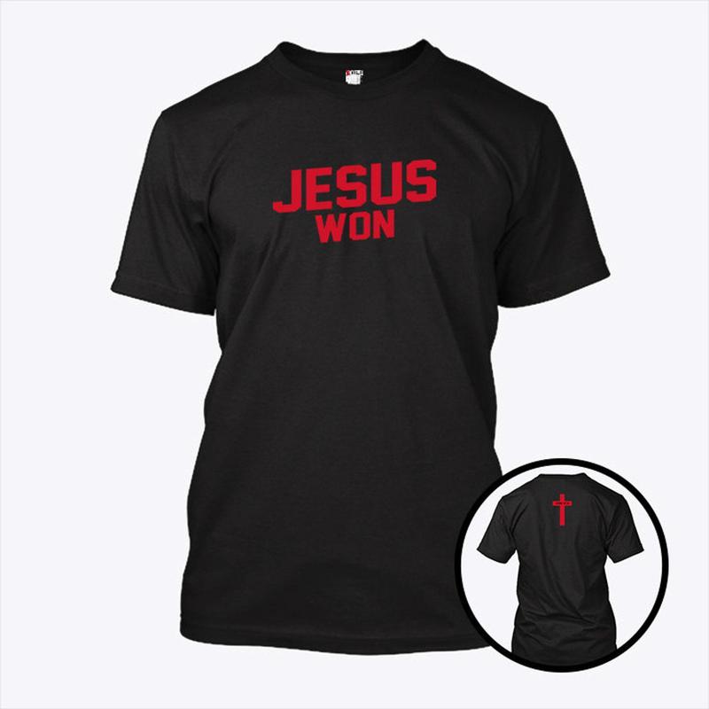 Ohio State Buckeyes Jesus Won Shirt, Jesus Won Just Here To Give God Glory Ohio Pride TShirt