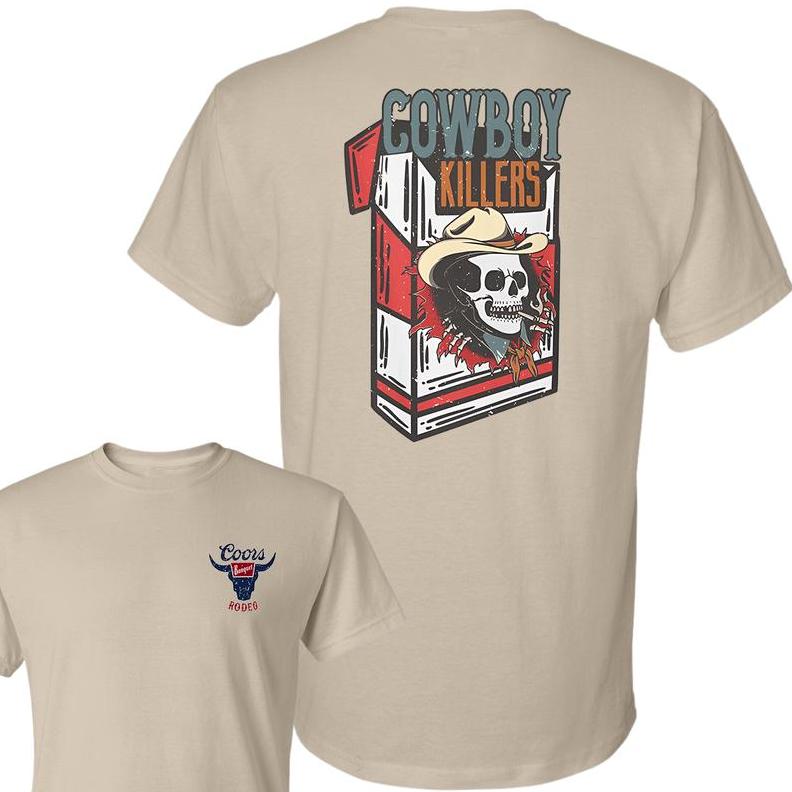 Cowboy Killer Coors Banquet Rodeo Front and Back Print T-Shirt, Full Color T-Shirt, Unisex T-Shirt, For Men, For Women Menswear Top