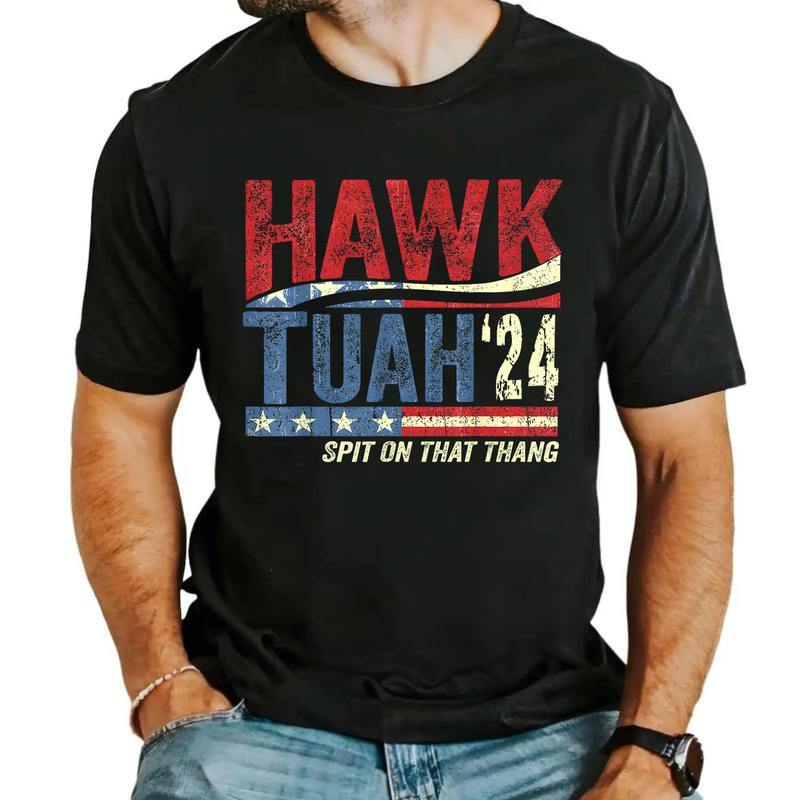 Hawk Tuah 24 Spit On That Thang T-Shirt Unisex Fabric Cotton Collar