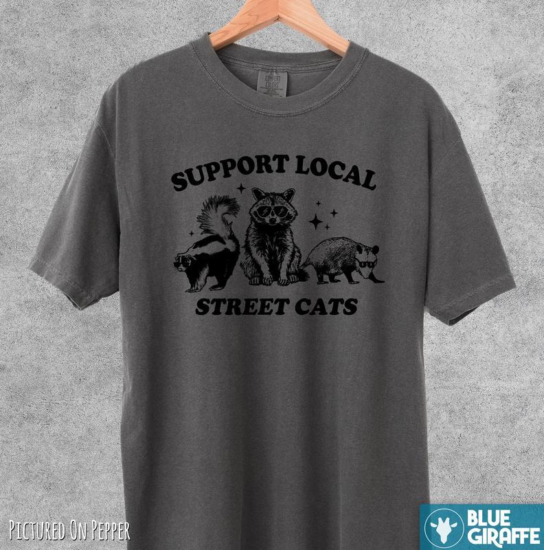Support Local Street Cats T-shirt, Retro Comfort Colors T-Shirt, gift for her