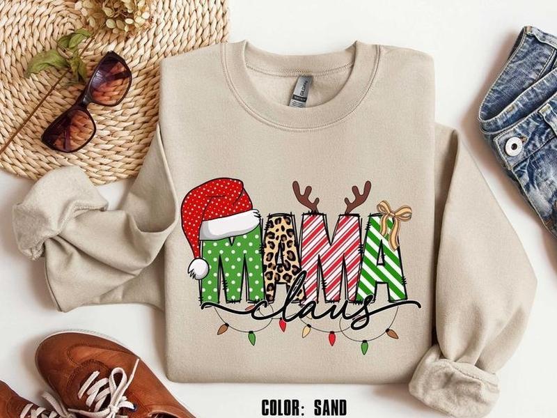 Mama Claus Sweatshirt, Merry Christmas Sweatshirt, Christmas Shirt, Christmas Sweatshirt, Christmas Gift For Mama, Christmas Mama Sweatshirt, Gift for