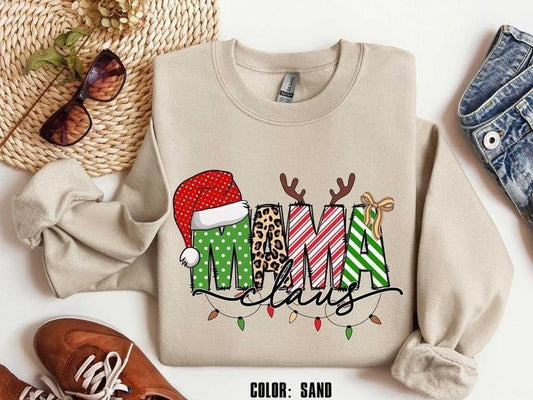 Mama Claus Sweatshirt, Merry Christmas Sweatshirt, Christmas Shirt, Christmas Sweatshirt, Christmas Gift For Mama, Christmas Mama Sweatshirt, Gift for