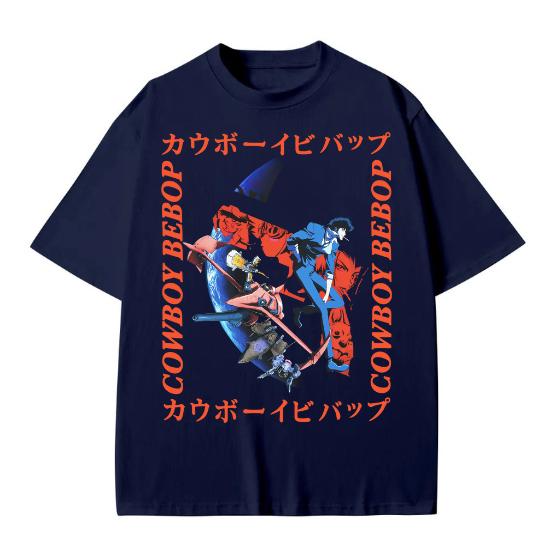 Cowboy Bebop Adult New T-shirt - Character Collage In Kanji Box tshirt Cotton Decoration