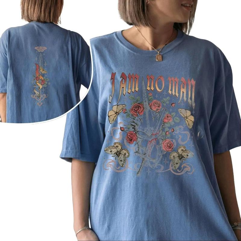 I Am No Man Double Side T-Shirt, LOTR T-Shirt, Fantasy Reader Tee, Book Quote Tee, Girl Power Shirt, Gift for Birthday