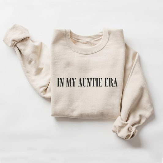 In My Auntie Era Sweatshirt, Auntie Crewneck Sweatshirt, Auntie Gift Cotton Menswear