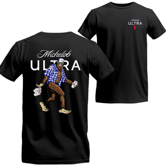 Bigfoot Michelob Ultra T-shirt, 2 Sided Graphic Michelob Shirt, Menswear Top Underwear Tshirt Streetwear