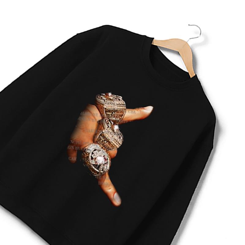 The G.O.A.T 3 Rings T-Shirt Greatest Of All Time T-Shirt Crewneck Cotton