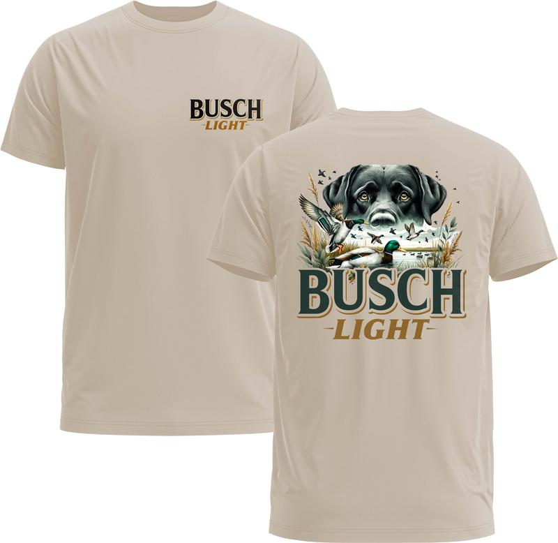 Busch Light Dog Go Hunting Unisex Tee - Beer Tee - Gildan 5000 Graphic Shirt, Heavy Cotton, Full Sizing & Colors